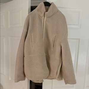H&M Cream Sherpa Zip Jacket